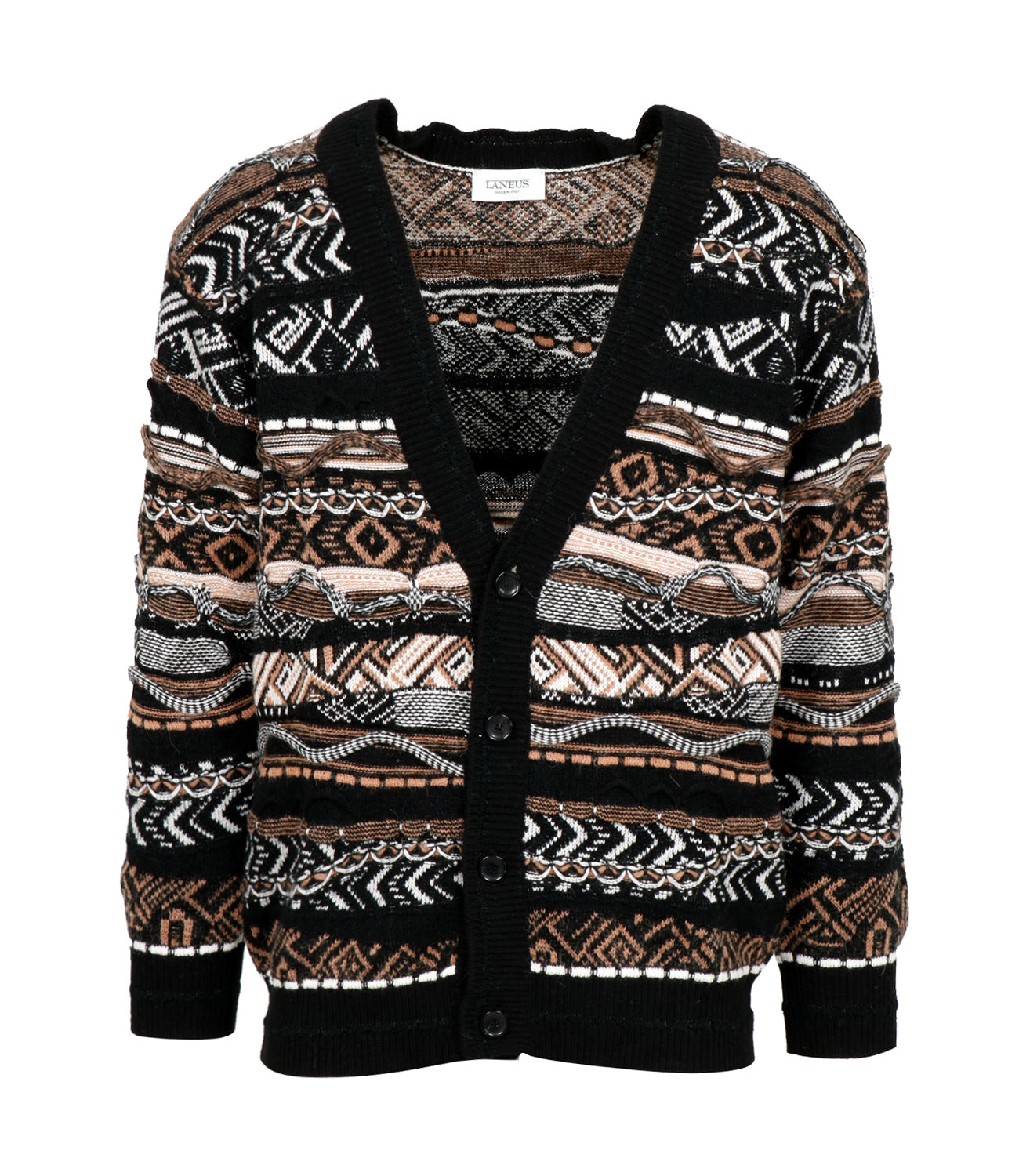 Laneus | Cardigan Cammello Nero