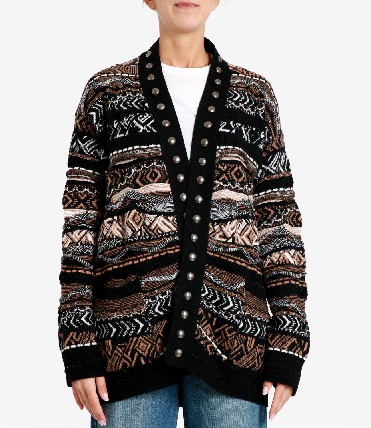 Laneus | Cardigan Cammello Nero