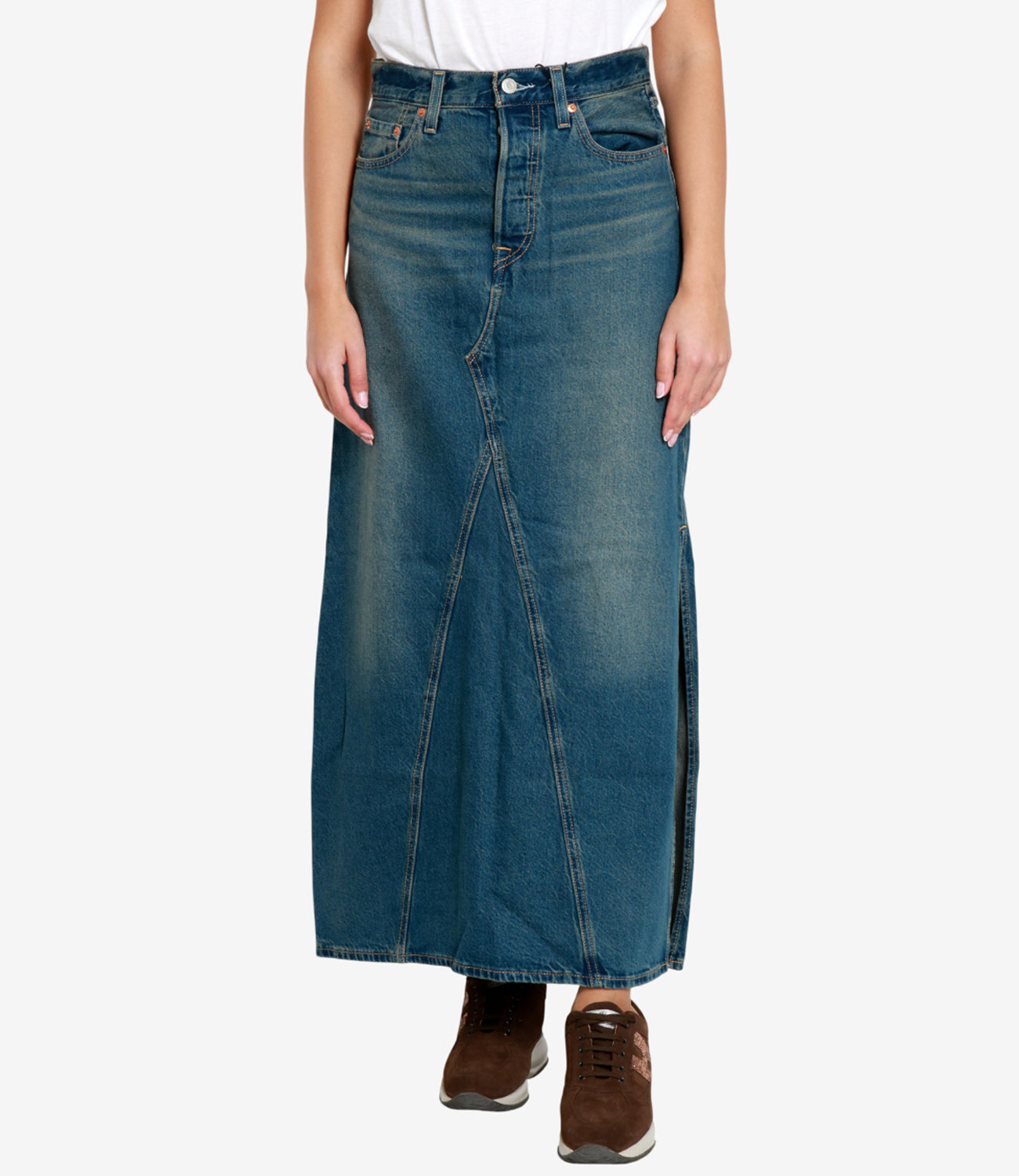 Levis | Gonna Iconic Long Skirt W/Slit Denim medio