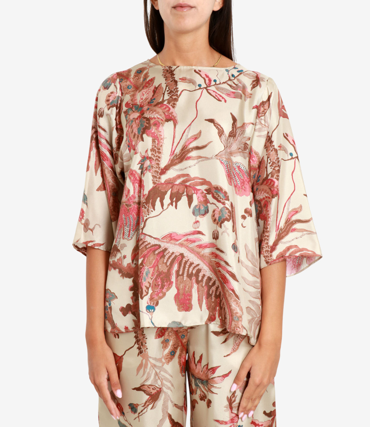 Max Mara Weekend | Blusa Filippo Beige Rosa e Celeste