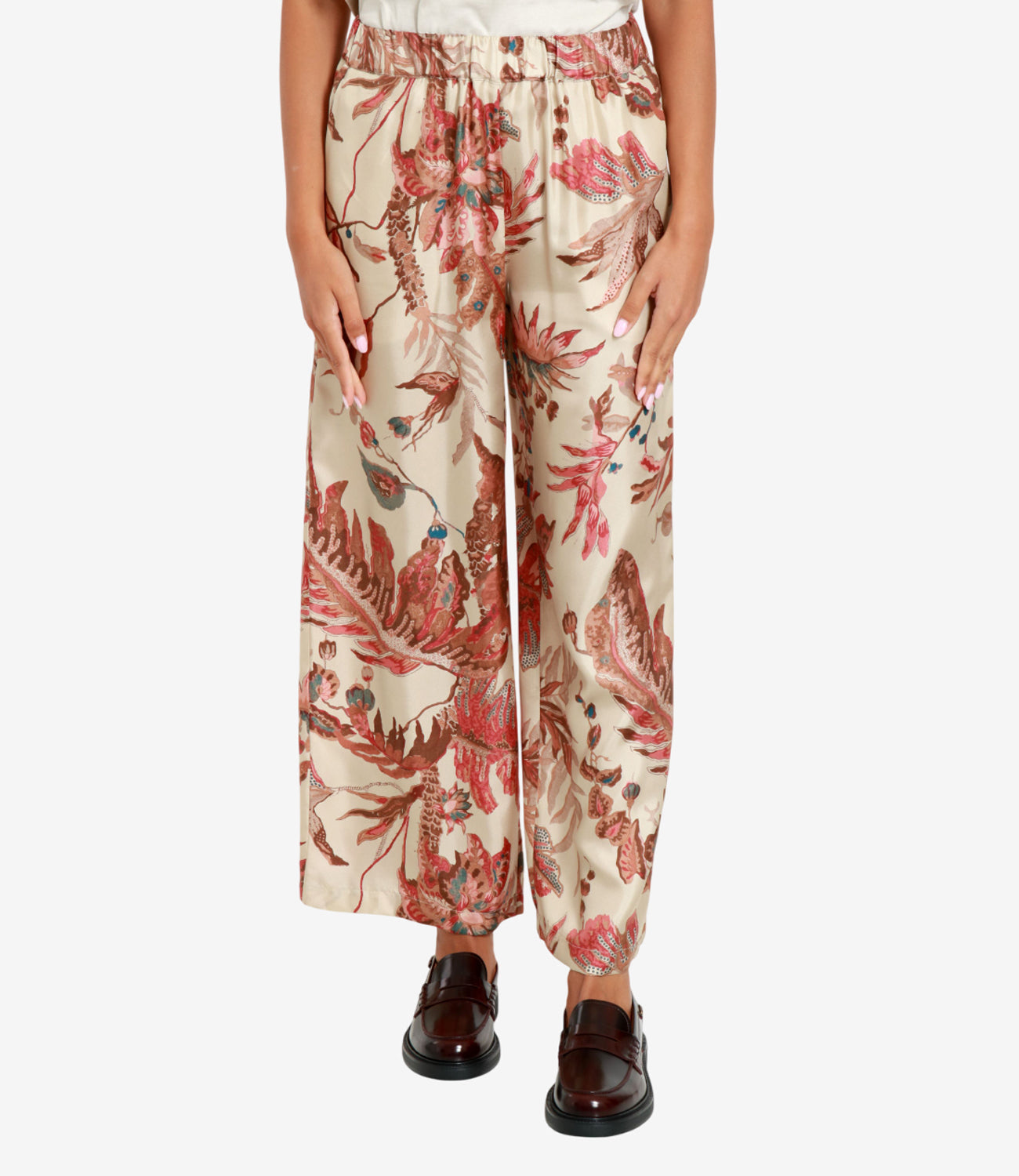 Max Mara Weekend | Pantalone Temide Beige Rosa e Celeste