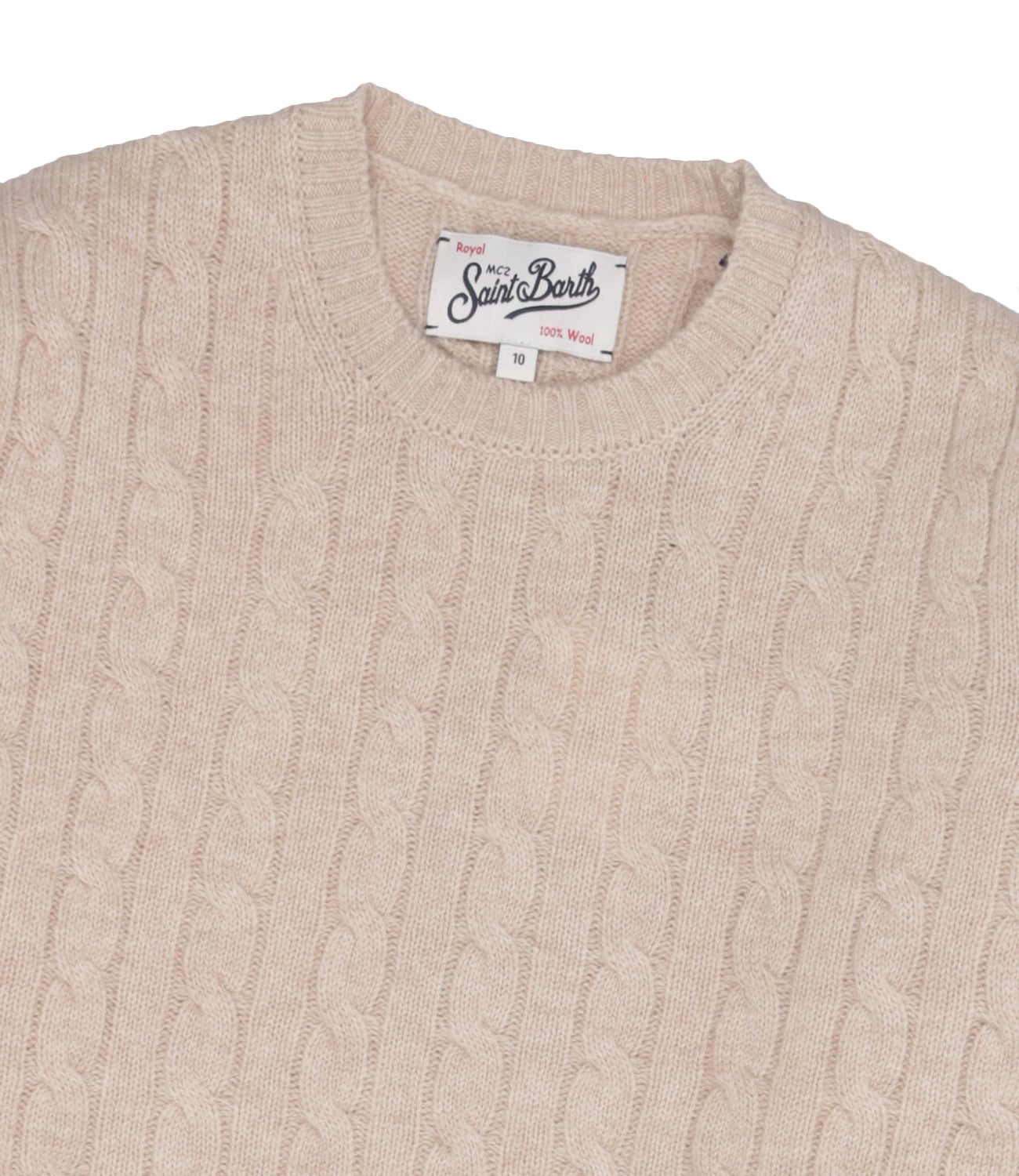 MC2 Saint Barth Kids | Maglia Nixon Braid Wool Beige