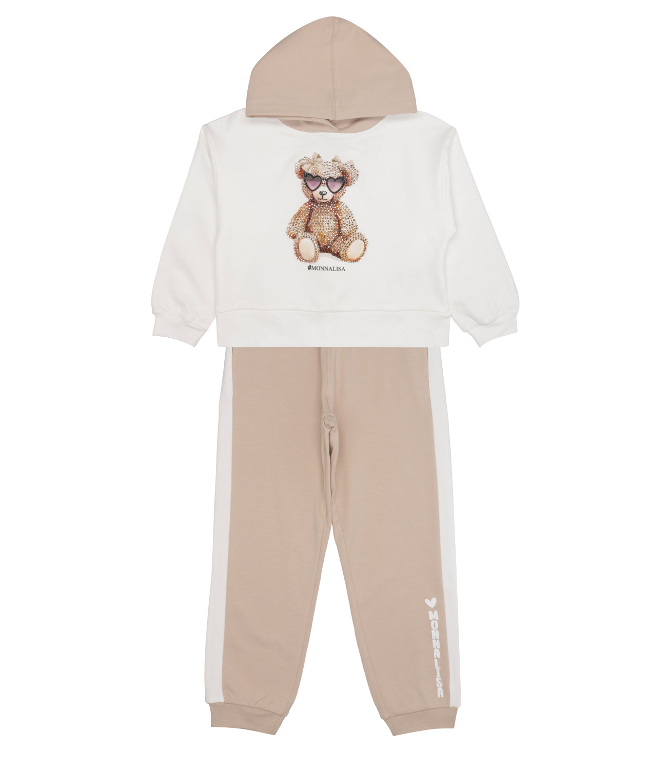 Monnalisa | Set Felpa e Pantalone Panna e Ecru
