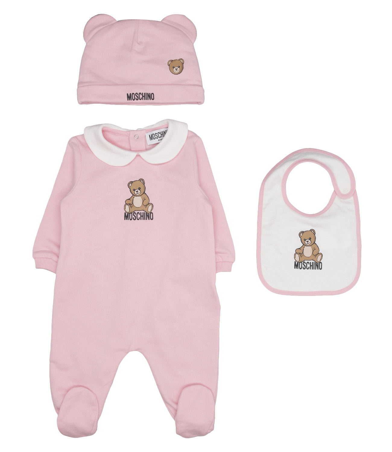 Moschino Baby | Set Tutina Cappello Bavaglino Rosa
