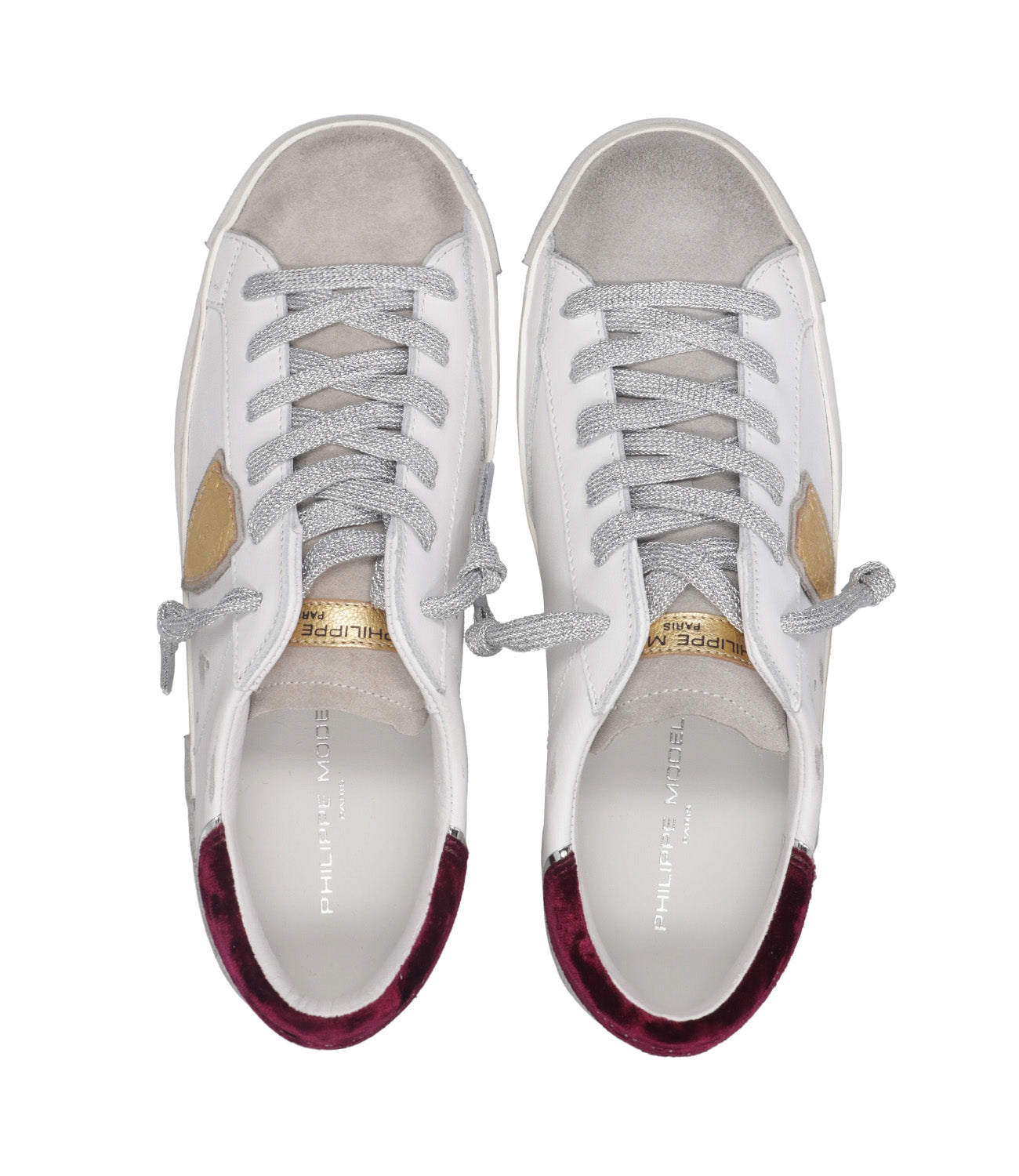 Philippe Model | Sneakers Prsx Low Bianco e Bordeaux