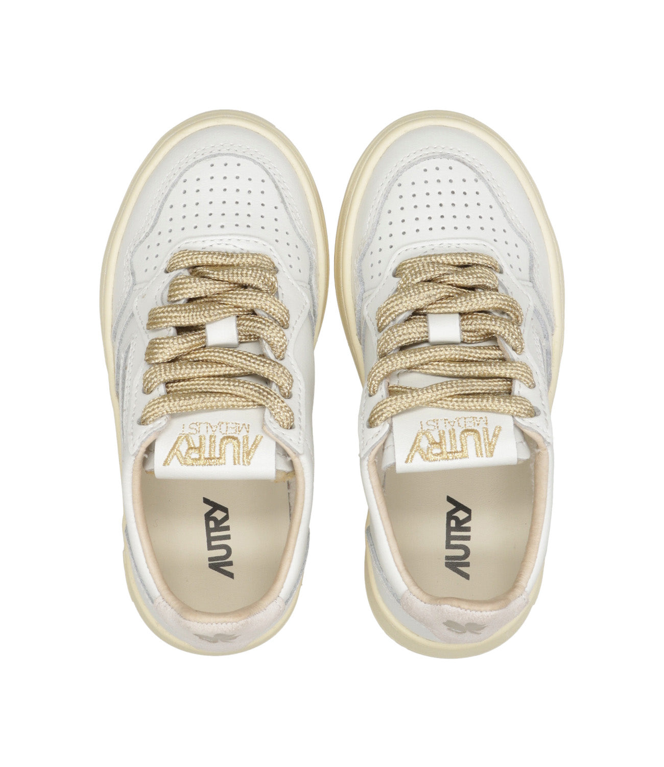 Autry Kids | Sneakers Medalist Kids Low Bianco Oro