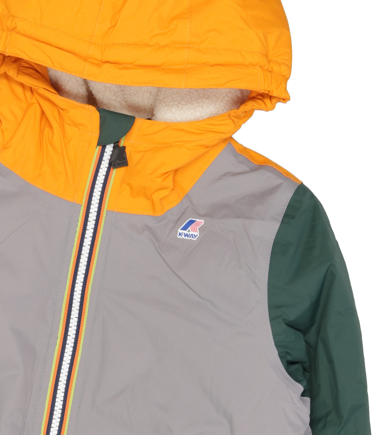 K-Way Kids | Giubbotto P. Le Vrai 4.0 Claude Orsetto Grigio Arancio Verde