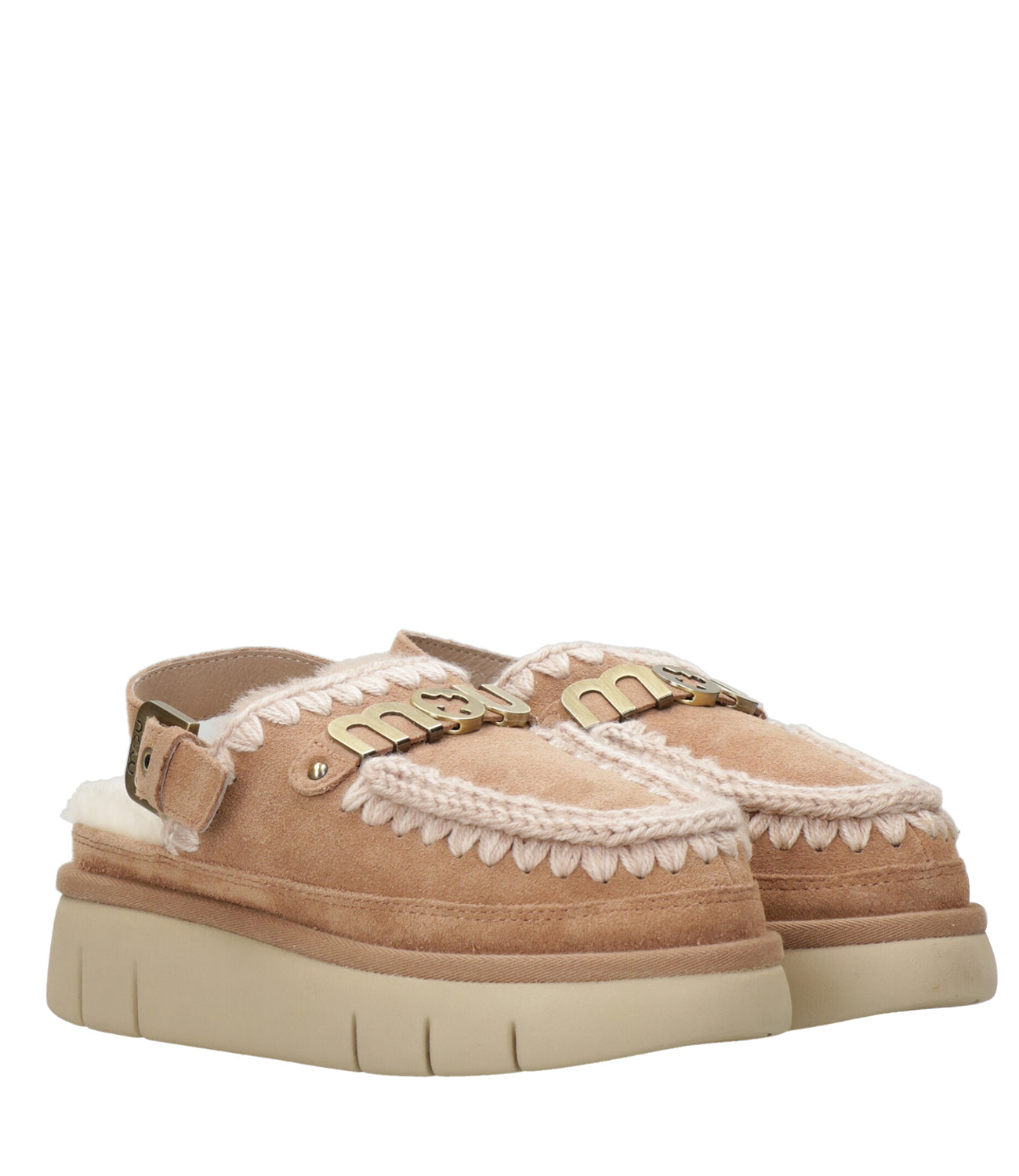 Mou | Sabot Bounce Clog Back Strap Letter Cammello