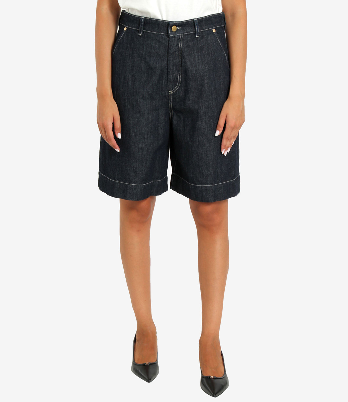 S Max Mara | Bermuda Quadro Blu marino
