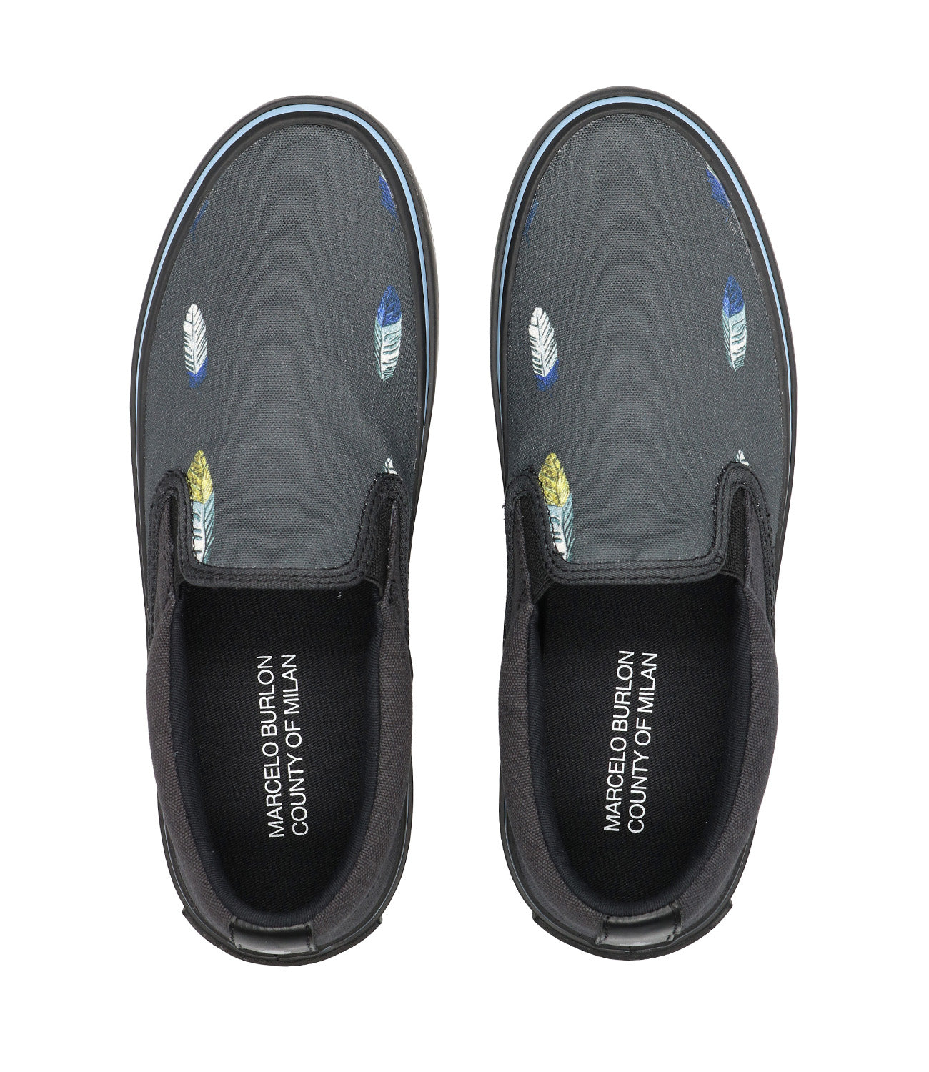 Slip On Feathers Vulcanized Nero e Multicolor