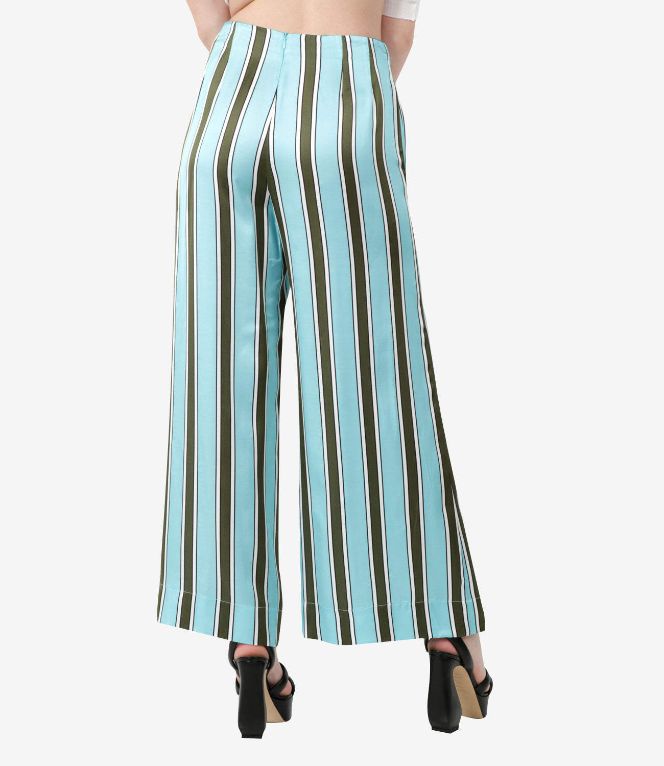 Semicouture | Pantalone Alyssia Azzurro e Kaki