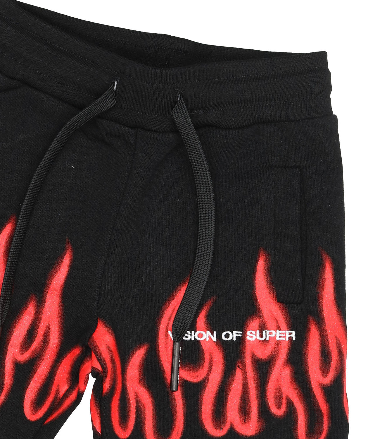 Vision of Super Kids | Spray Flames Sport Pant Black and Red