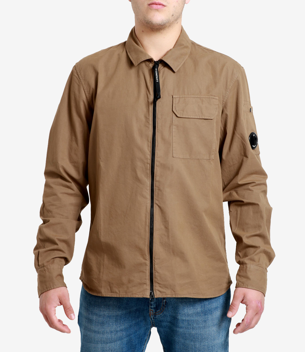 C.P. Company | Camicia Gabardine zipped Tabacco
