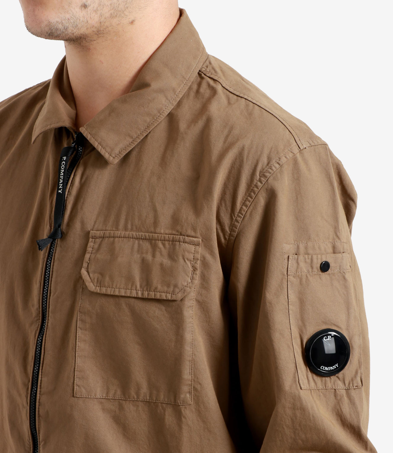 C.P. Company | Camicia Gabardine zipped Tabacco