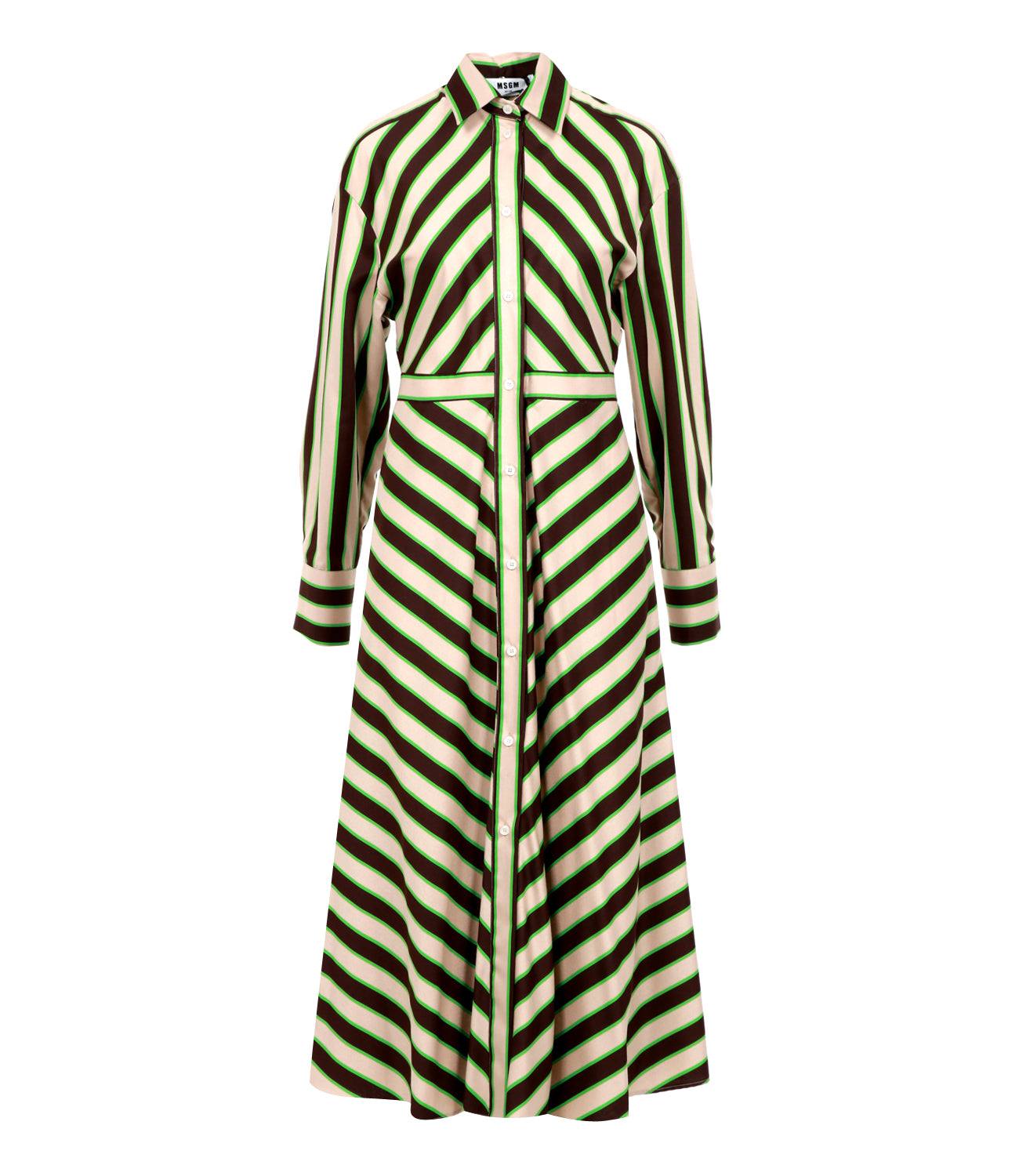MSGM MSGM | Beige and Green Dress 3441MDA35