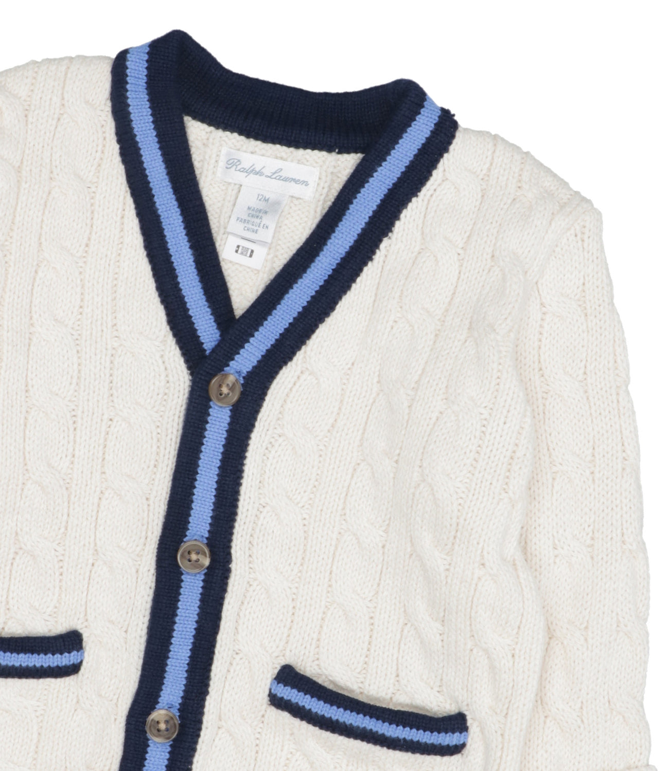 Ralph Lauren Childrenswear | Cream and Blue Cardigan