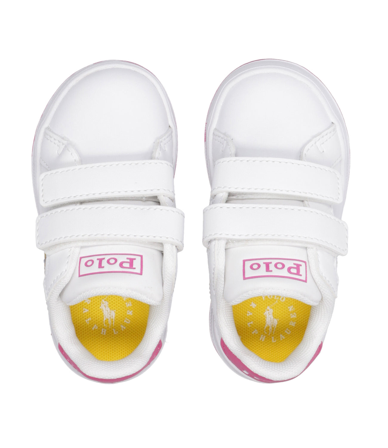 Ralph Lauren Childrenswear | Sneakers Heritage Court II Bear EZ Bianco e Fuxia