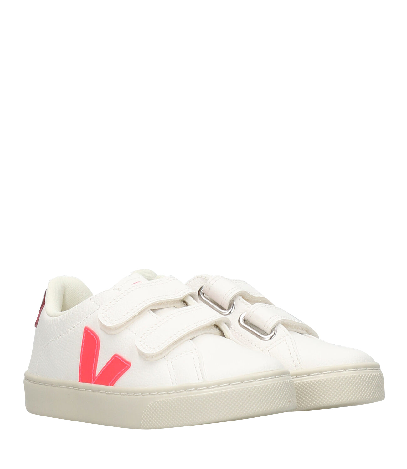 Veja Kids | Chromefree Sneakers White, Fluorescent Pink and Bordeaux