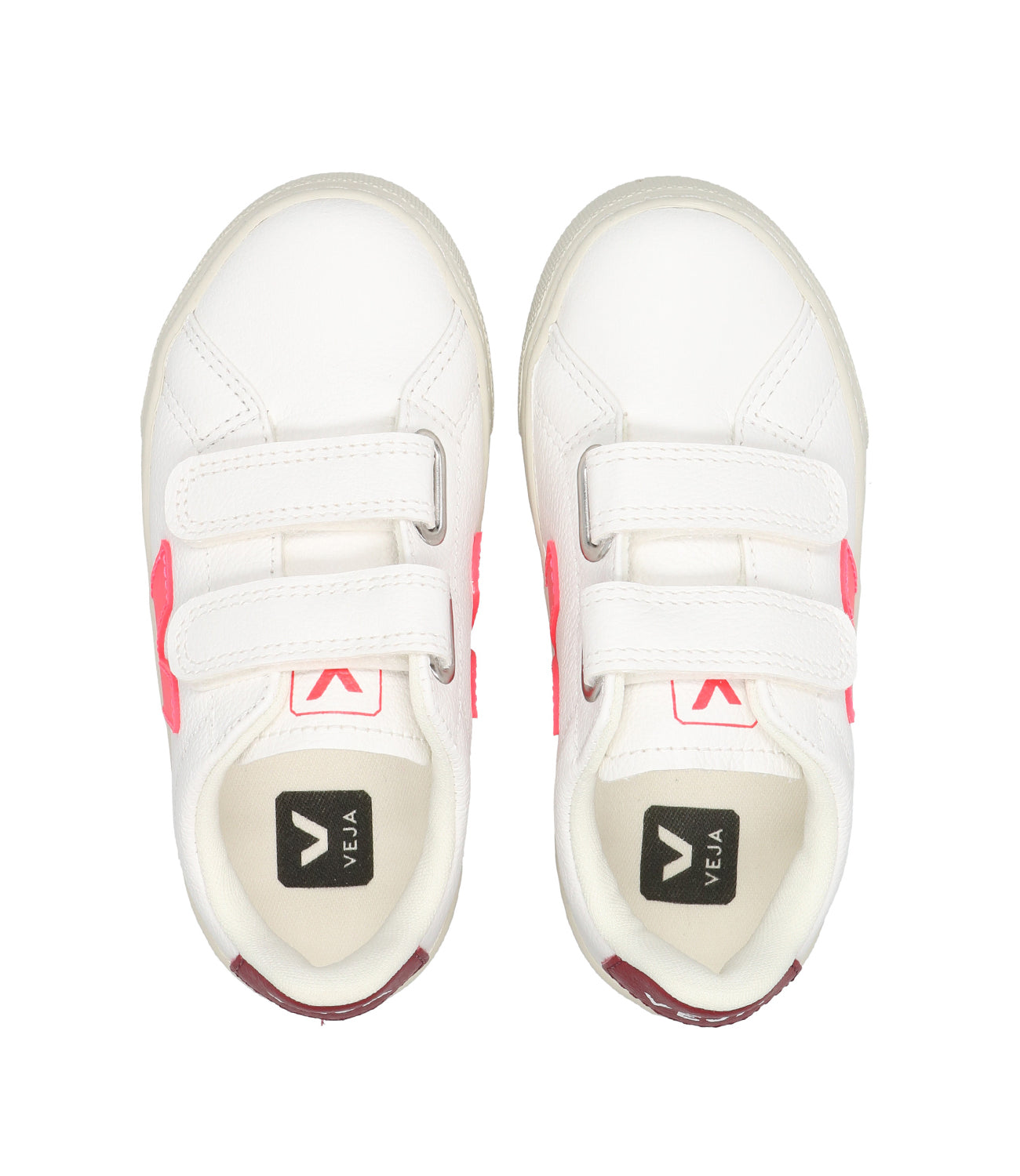 Veja Kids | Chromefree Sneakers White, Fluorescent Pink and Bordeaux
