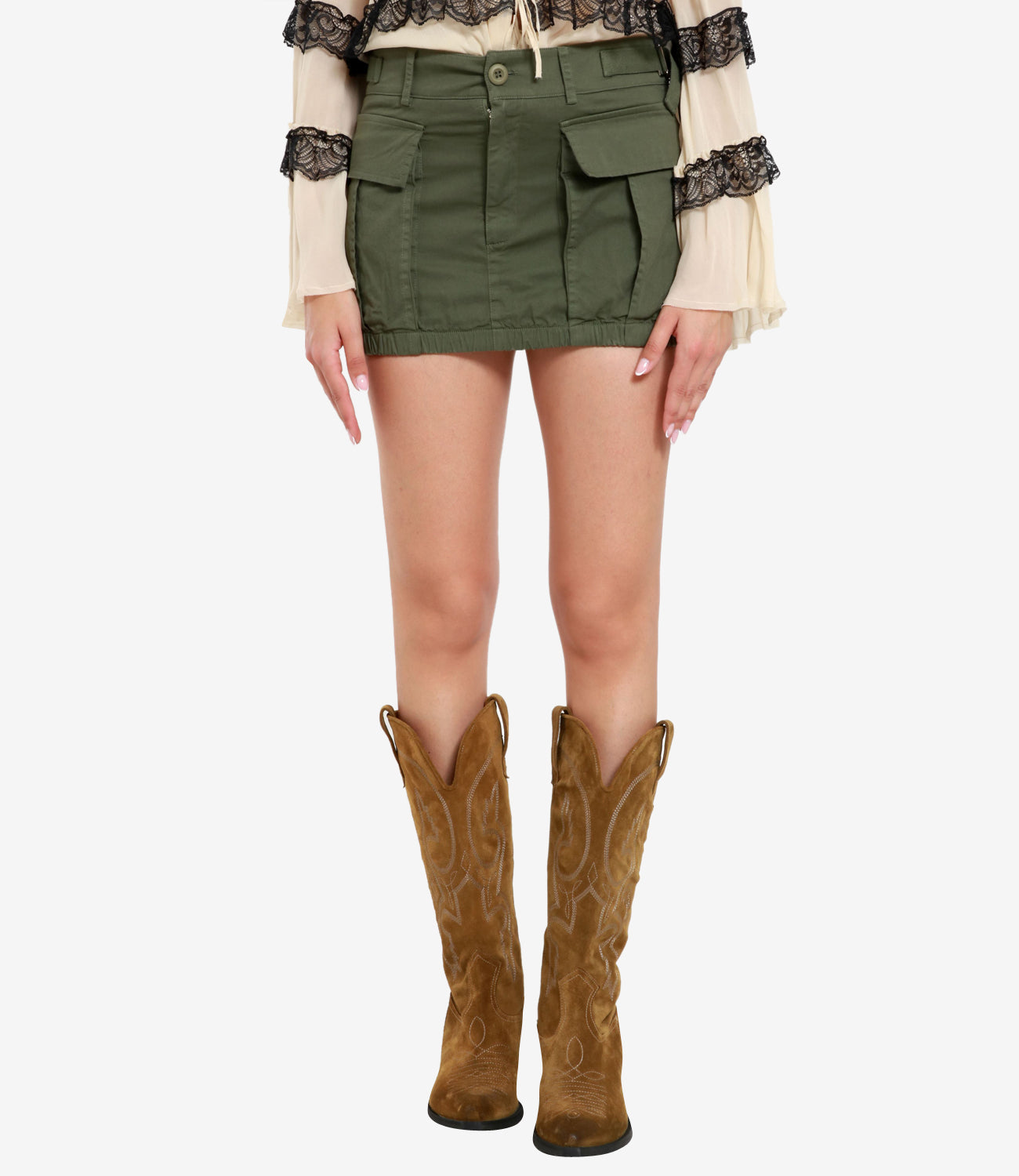 Aniye By | Gonna Carol Verde Militare