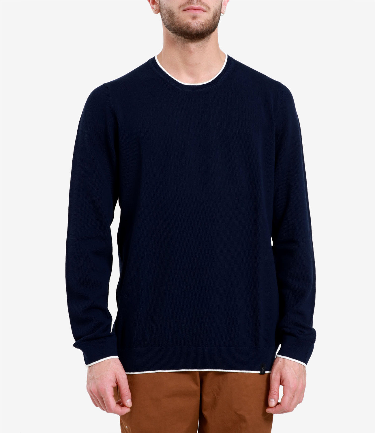 Fay | Navy Blue and White Sweater
