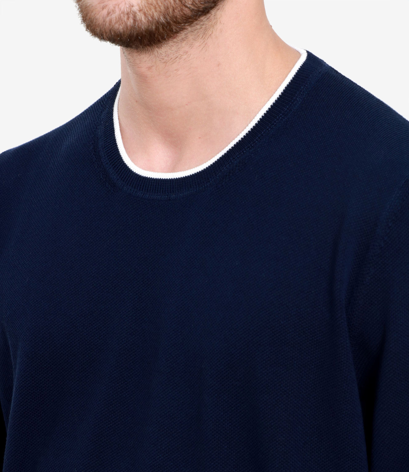 Fay | Navy Blue and White Sweater