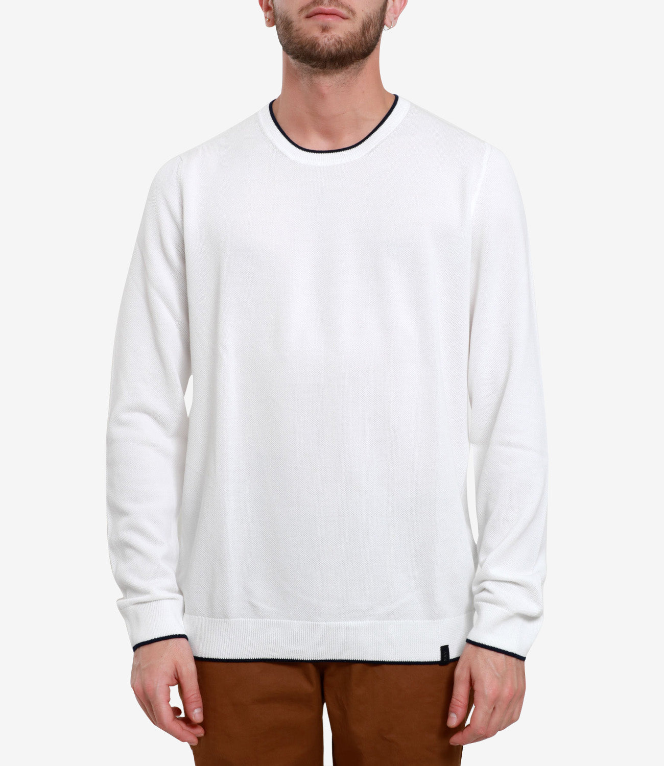 Fay | White and Navy Blue Sweater