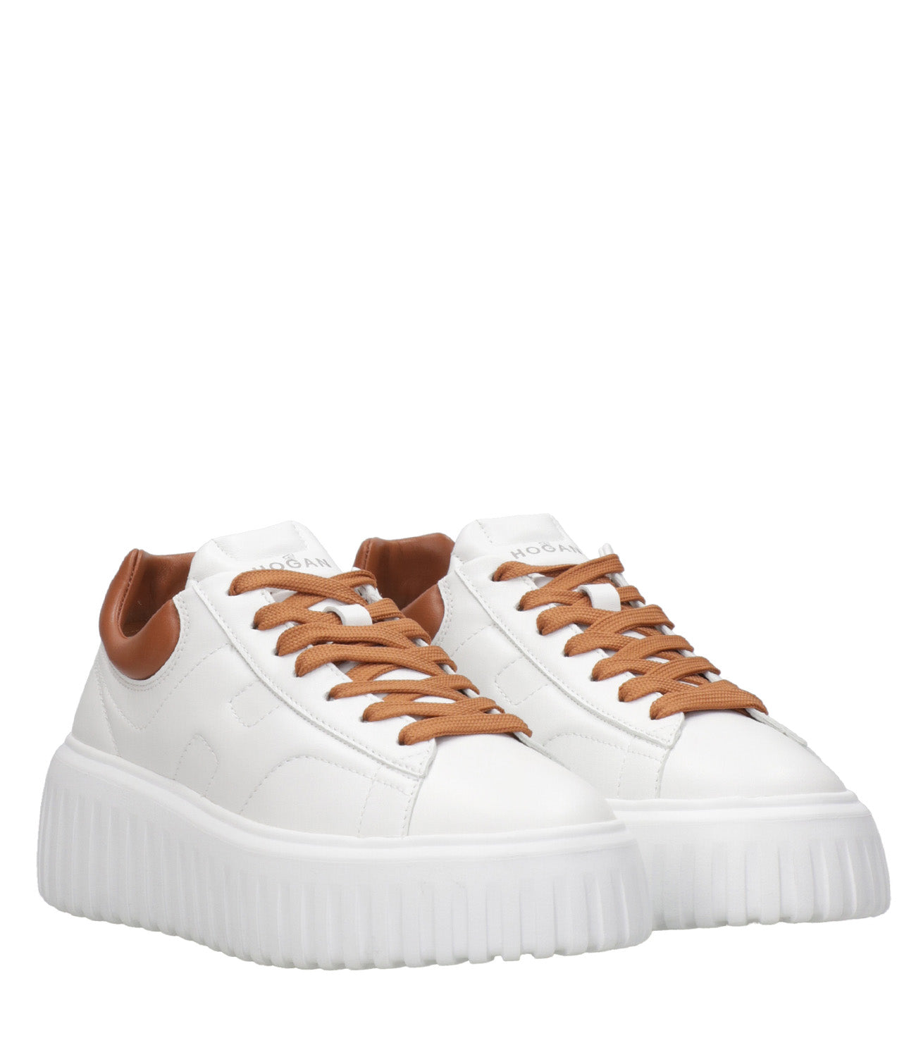 Hogan | Sneakers H-Stripes Allacciato Bianco e Cuoio