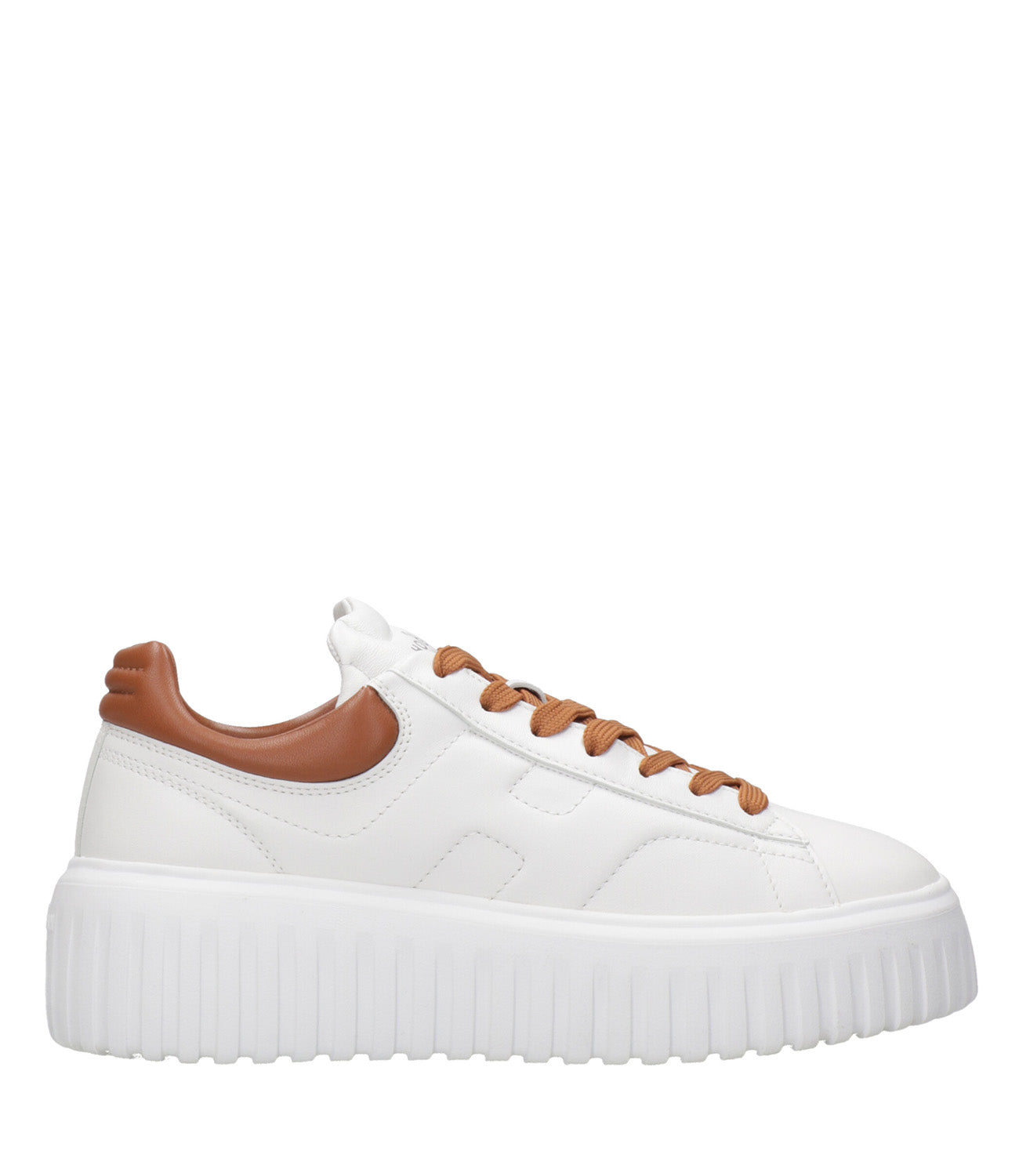 Hogan | Sneakers H-Stripes Allacciato Bianco e Cuoio