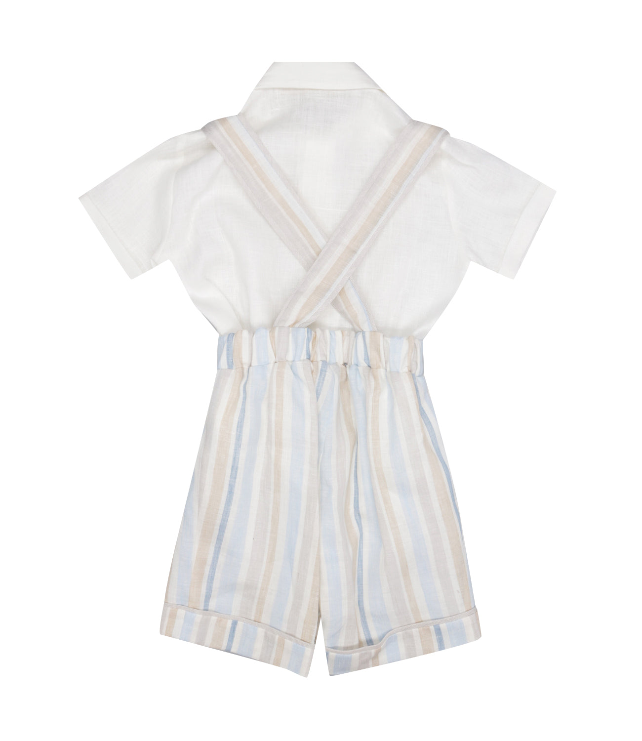 La Stupenderia | Gabriele White and Multicolor Shirt and Bermuda Set