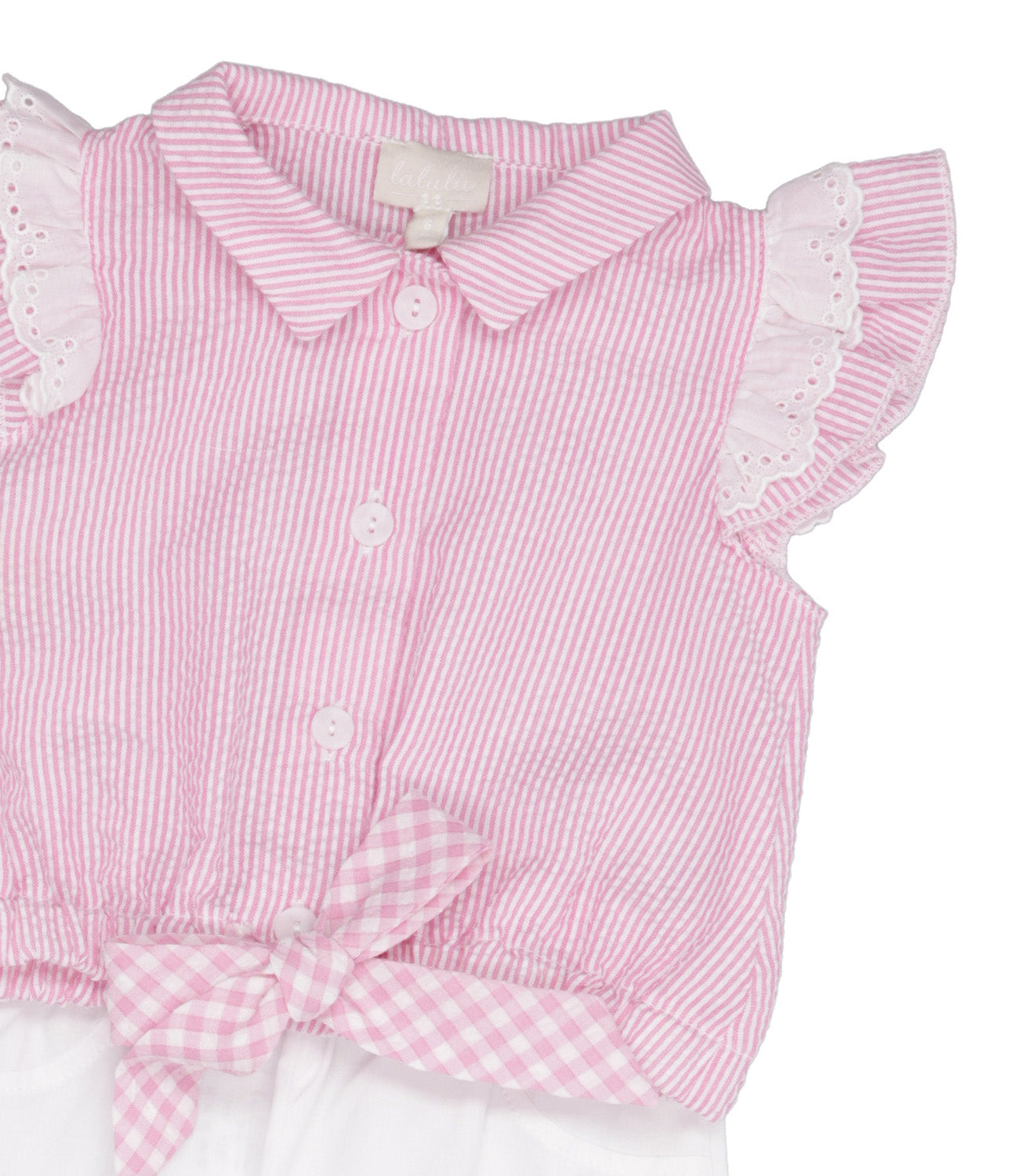 Lalalù | Set Camicia e Pantalone Rosa e Bianco
