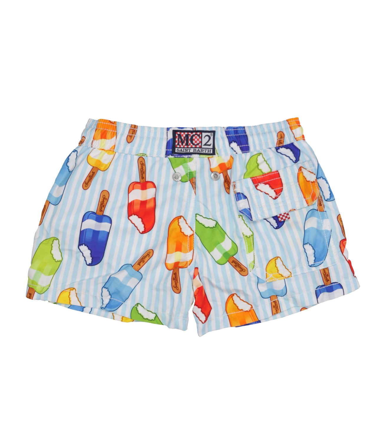 MC2 Saint Barth | Boxer Costume White and Light Blue
