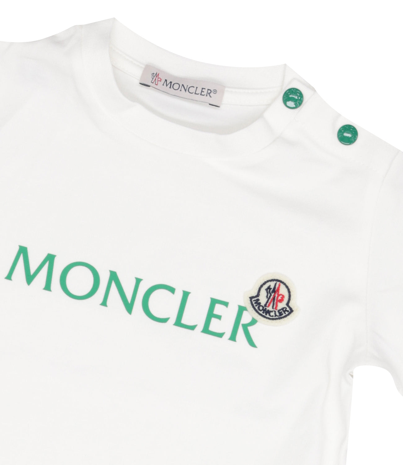 Moncler Junior | Set Maglia e Bermuda Ense Bianco e Verde