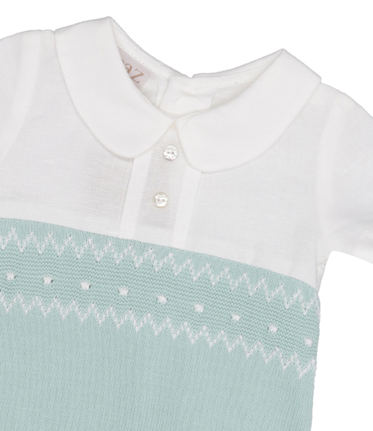 Paz Rodriguez | Pagliaccetto Verde Acqua e Panna