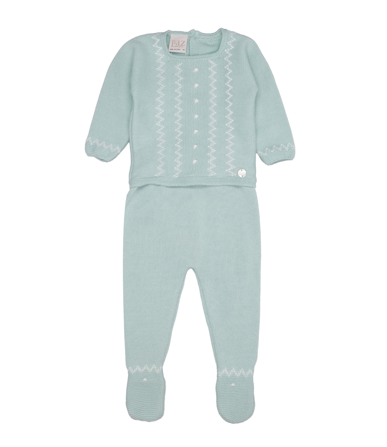 Paz Rodriguez | Aqua Green Sweater and Pant Set