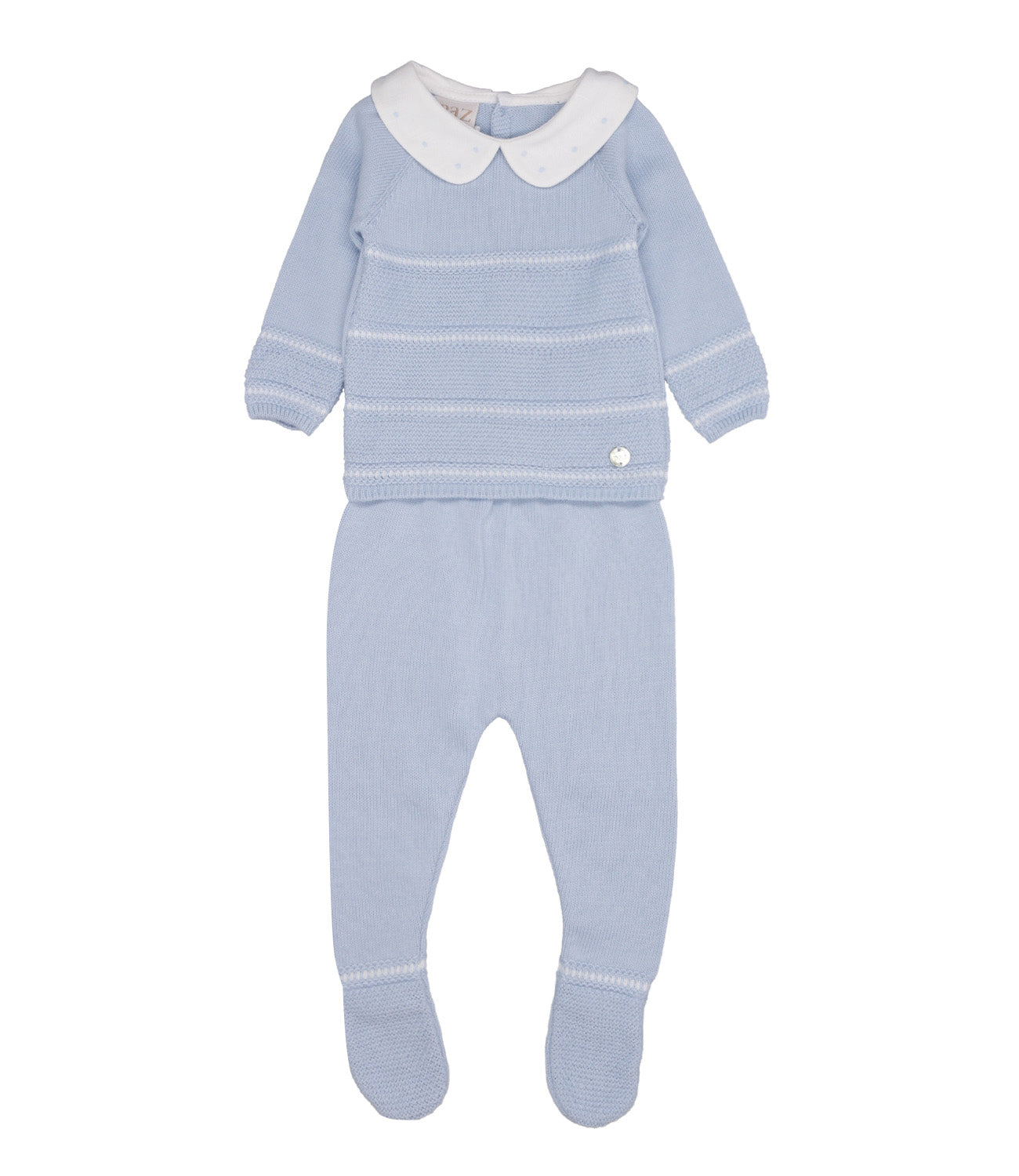 Paz Rodriguez | Heavenly and White Sweater and Pant Set