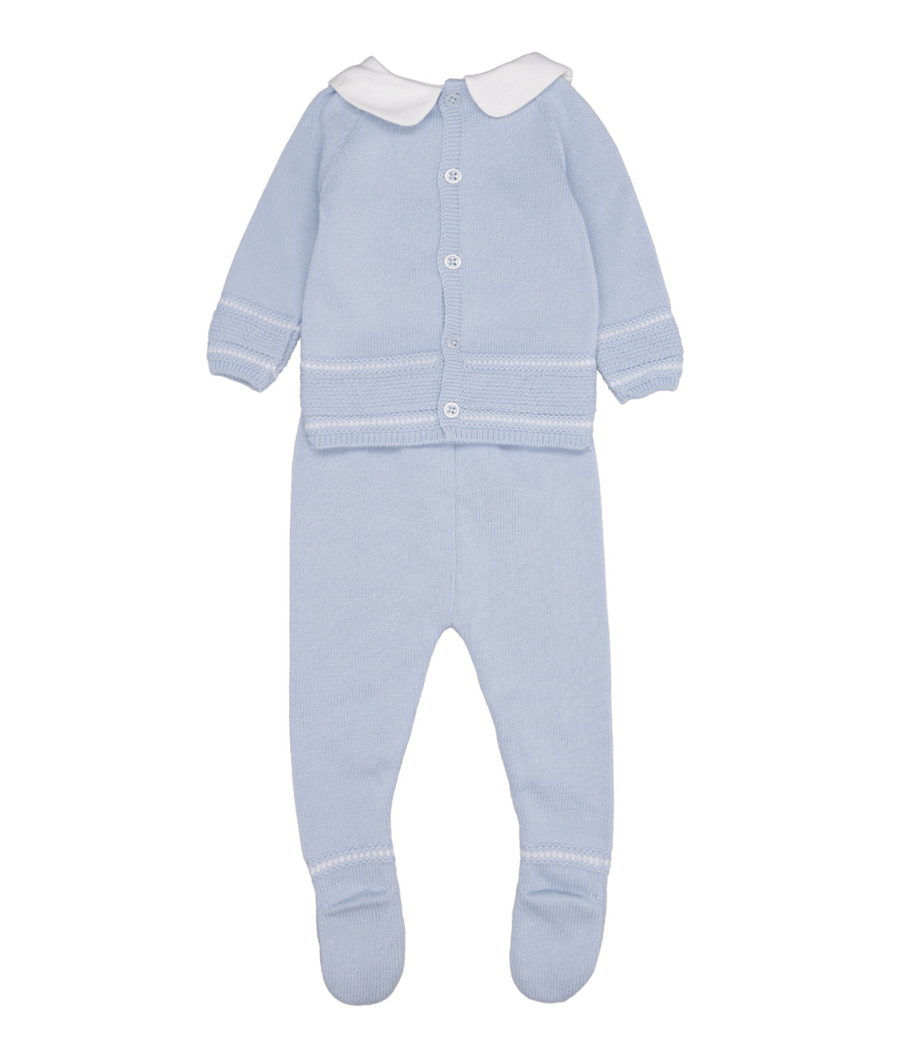 Paz Rodriguez | Heavenly and White Sweater and Pant Set