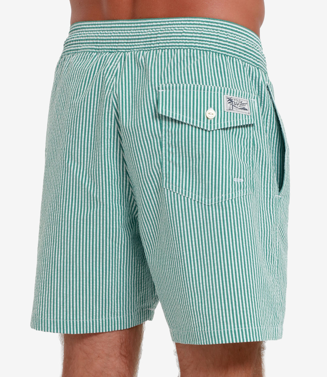 Polo Ralph Lauren | Traveler Classic Swim Green and White Boxer Swimsuit