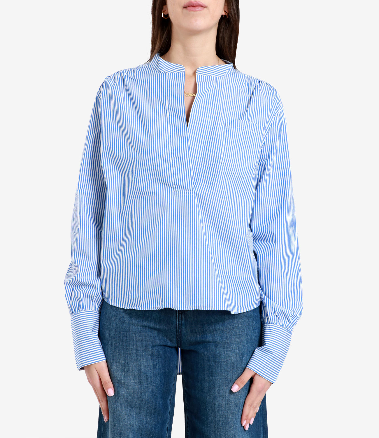 Roy Roger's | Bras White and Light Blue Blouse