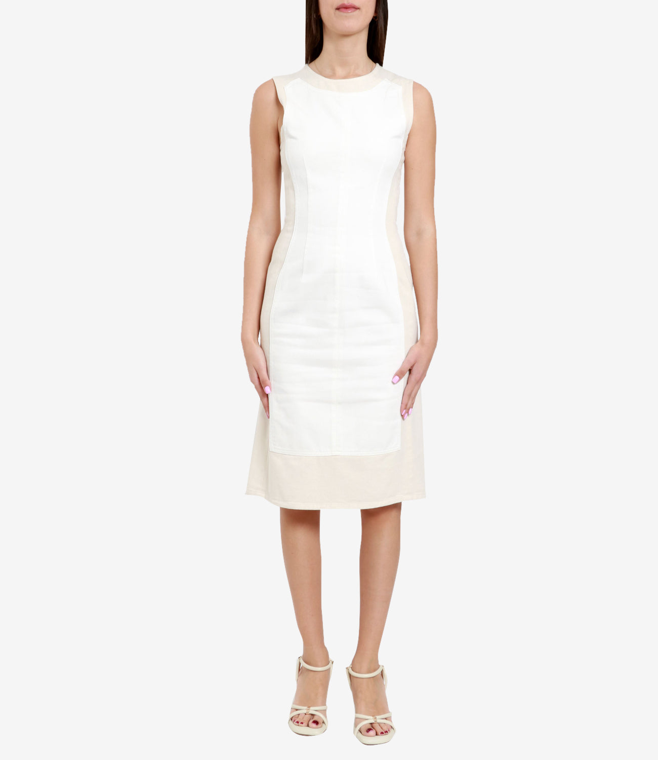 Sportmax | White and Beige Yang Dress