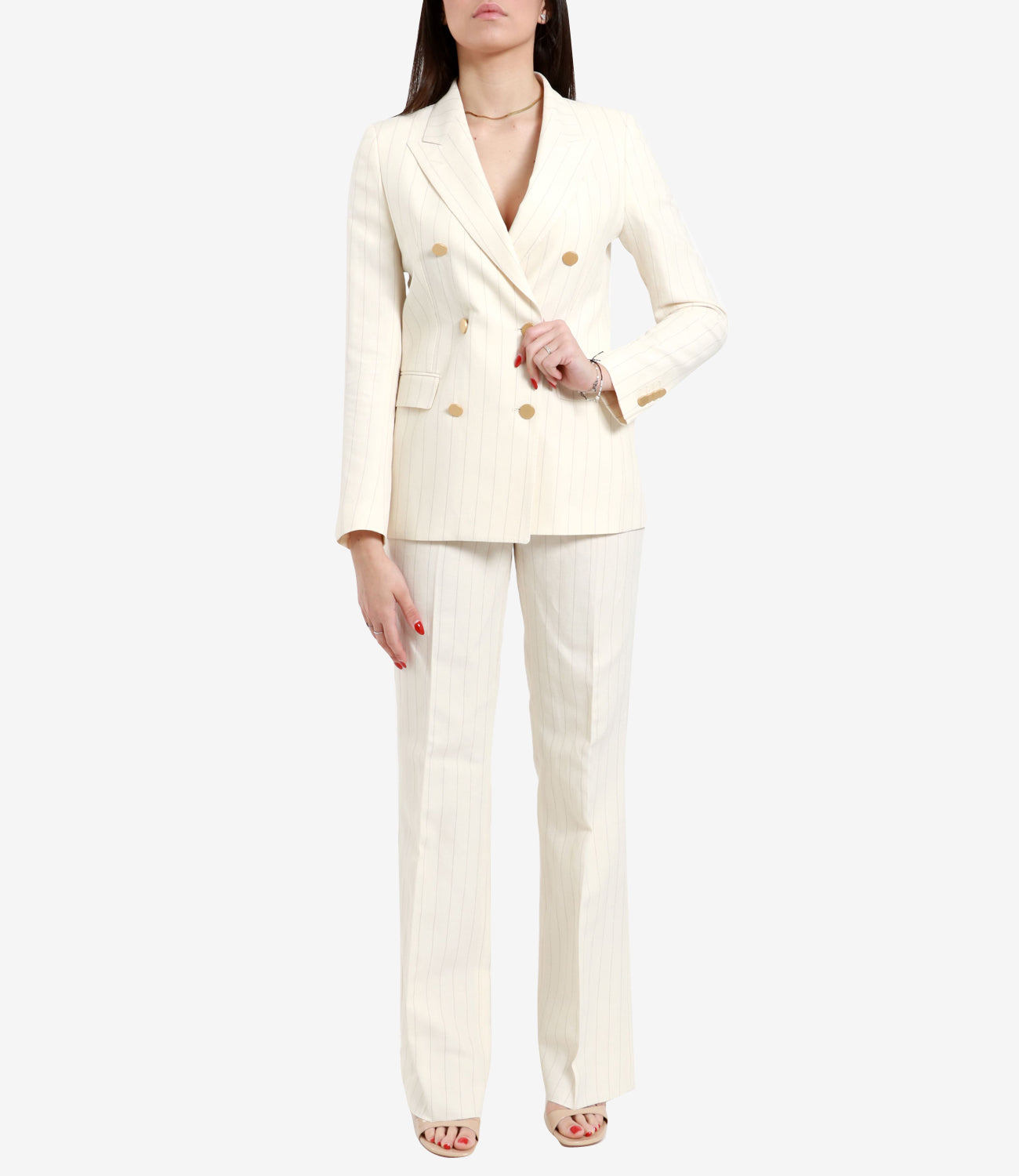 Tagliatore | Cream and Brown Dress