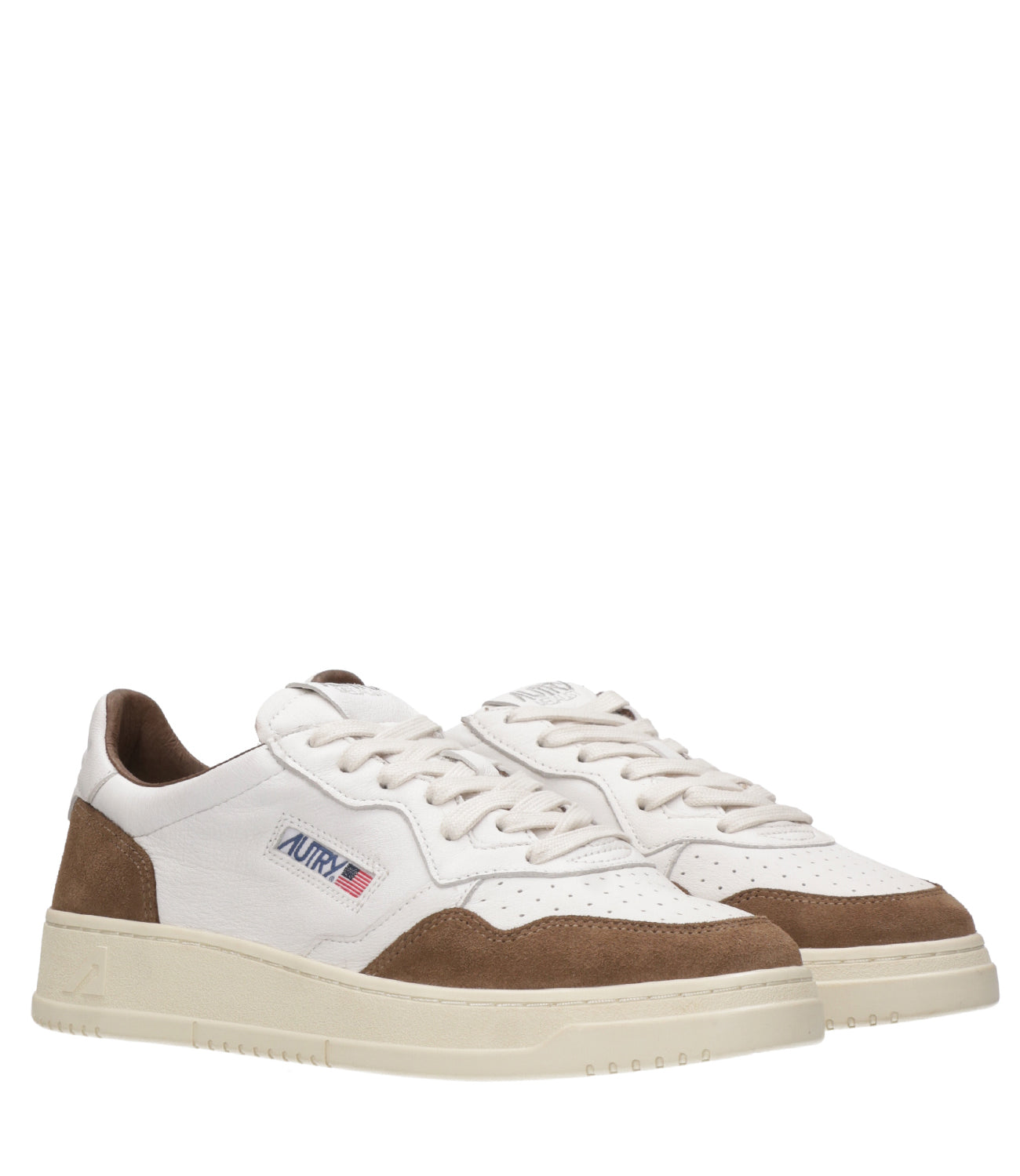 Autry | Sneakers Medalist Low Man Bianca e Sigaro