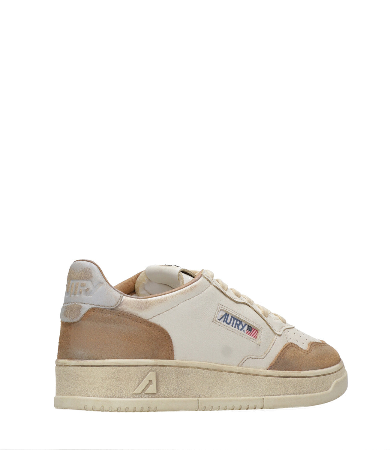 Autry | Sneakers Sup Vint Low Man Bianco e Cognac