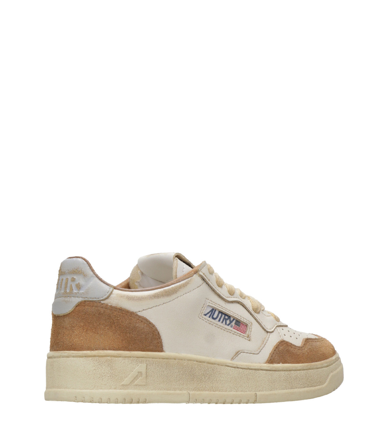 Autry | Sneakers Sup Vint Low Woman Bianco e Cognac