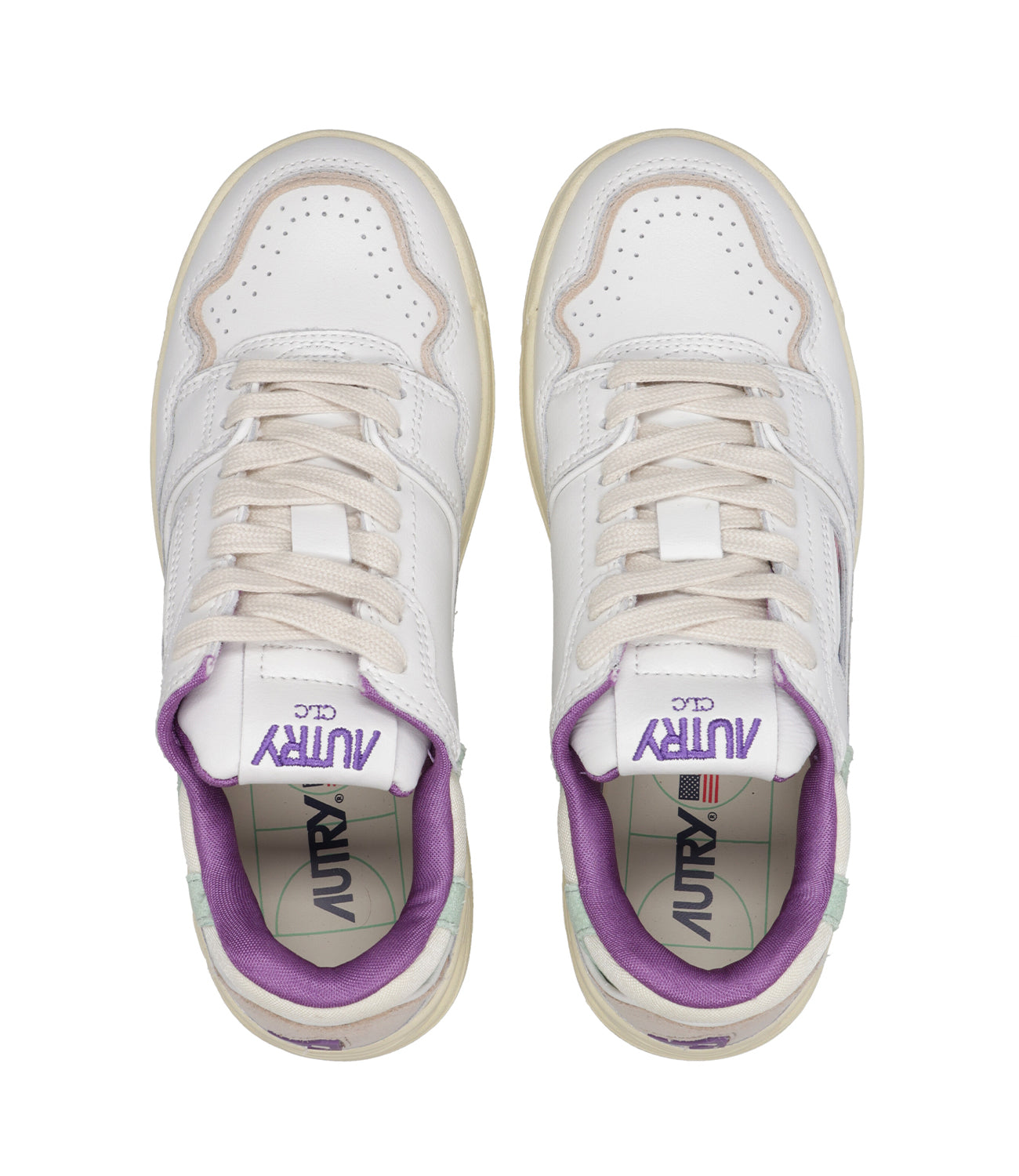 Autry | Sneakers CLC Low Woman Bianca Viola e Verde
