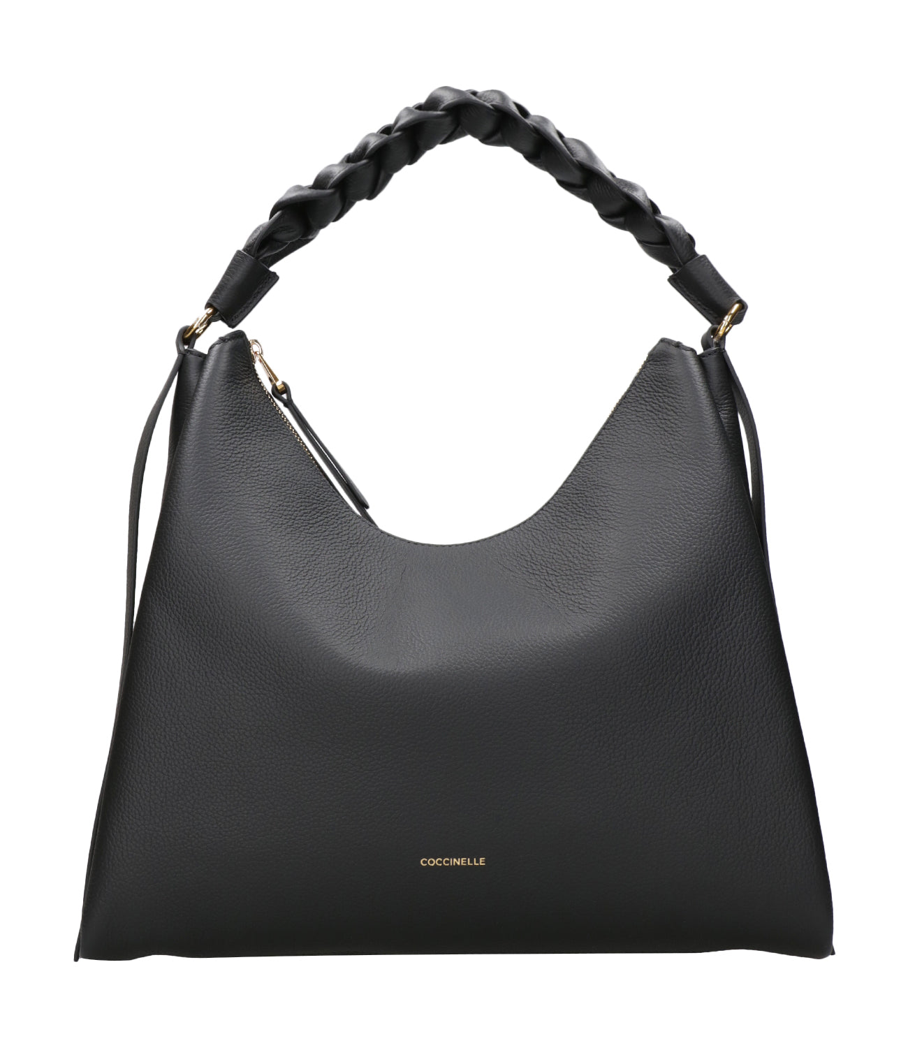 Coccinelle | Borsa Boheme Grana Double Medium Nero e Cuoio