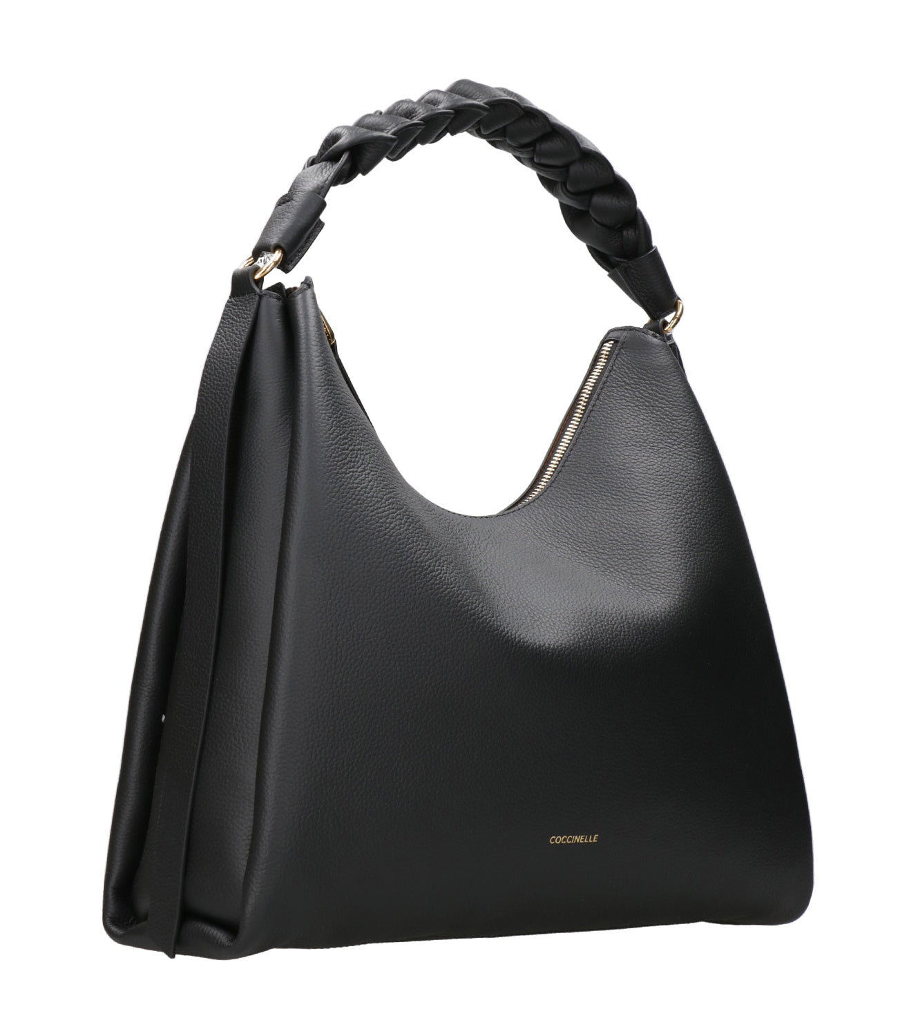 Coccinelle | Borsa Boheme Grana Double Medium Nero e Cuoio