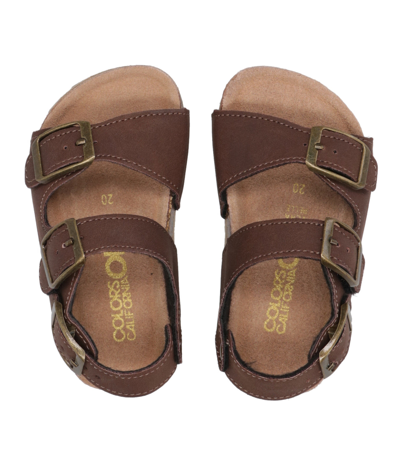 Colors of California Kids | Sandalo 3 Buckles Cognac