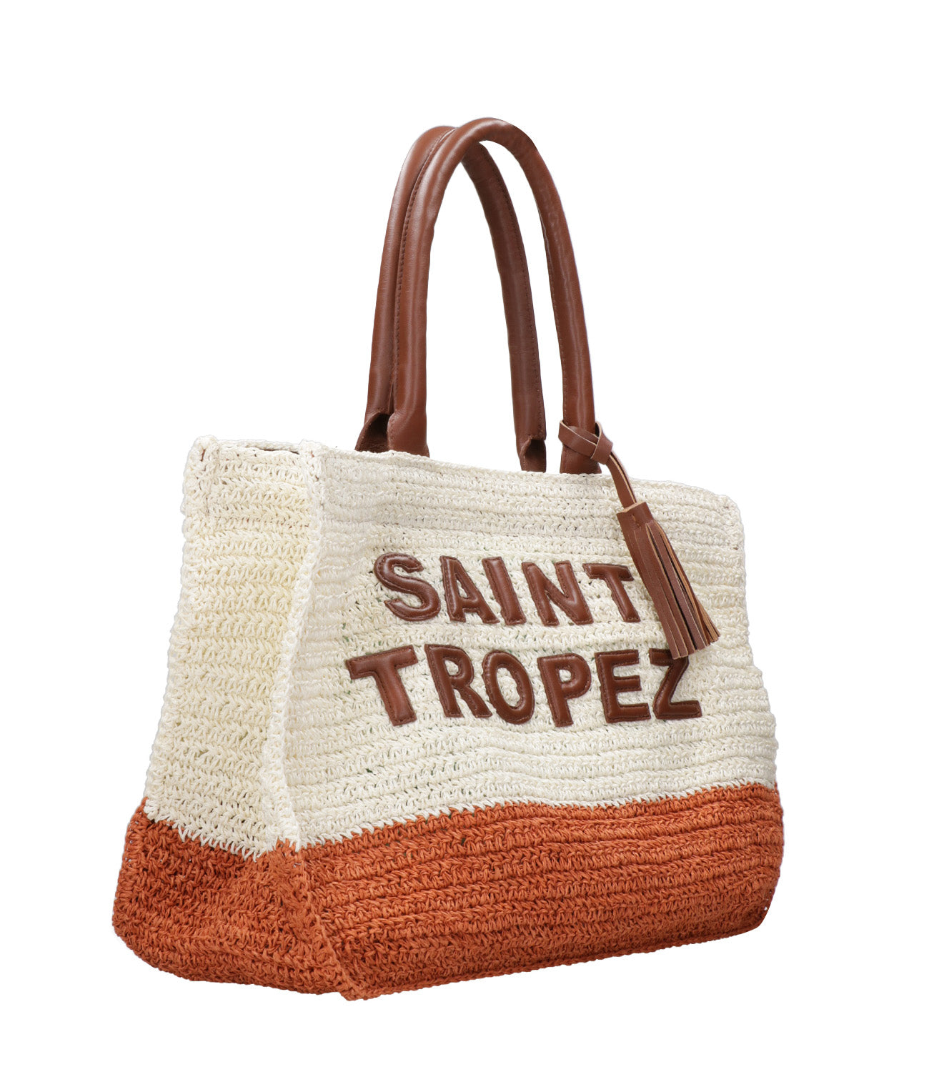 De Siena Shoes | Borsa a Spalla Saint Tropez Bianco sporco e Tabacco