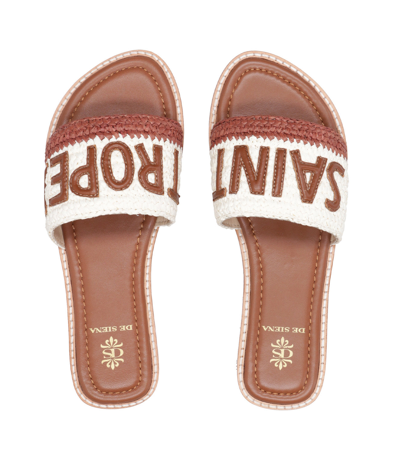 De Siena Shoes | Ciabatta Saint Tropez Bianco sporco e Tabacco